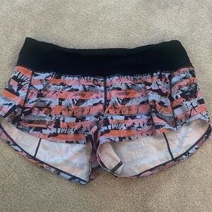 multicolor lululemon speed up shorts size 4
